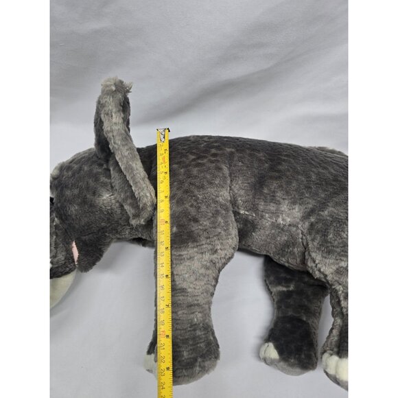 Magnussen Home RARE Gray Elephant Realistic Plush Stuffed Animal Toy Home Decor - Picture 9 of 16